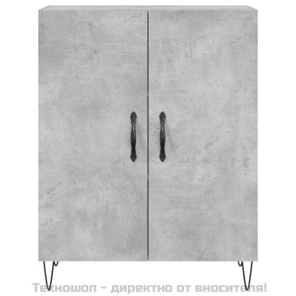 Висок шкаф, бетонно сив, 69,5x34x180 см, инженерно дърво