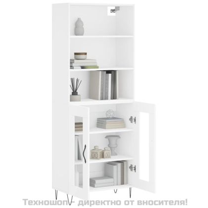 Висок шкаф, бял, 69,5x34x180 см, инженерно дърво