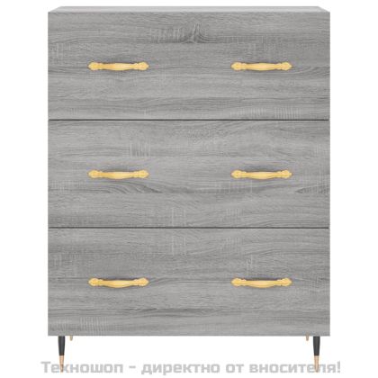 Висок шкаф, сив сонома, 69,5x34x180 см, инженерно дърво