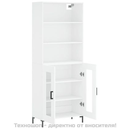 Висок шкаф, бял, 69,5x34x180 см, инженерно дърво