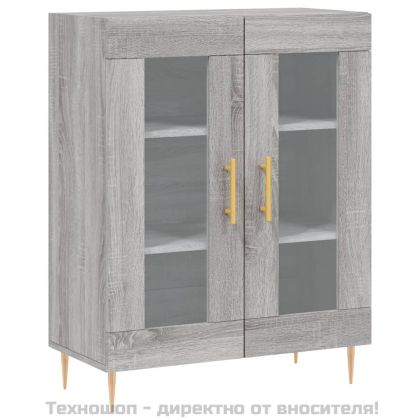 Висок шкаф, сив сонома, 69,5x34x180 см, инженерно дърво