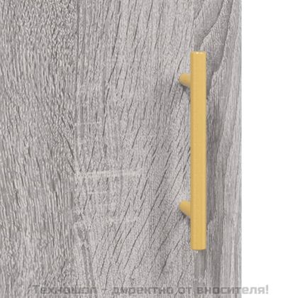 Висок шкаф, сив сонома, 69,5x34x180 см, инженерно дърво