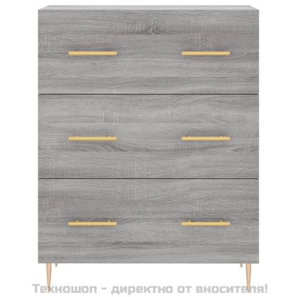 Висок шкаф, сив сонома, 69,5x34x180 см, инженерно дърво