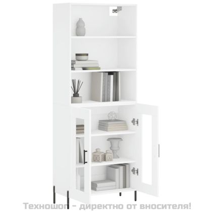 Висок шкаф, бял, 69,5x34x180 см, инженерно дърво