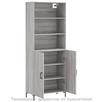 Висок шкаф, сив сонома, 69,5x34x180 см, инженерно дърво