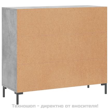Сайдборд, бетонно сив, 90x34x80 см, инженерно дърво