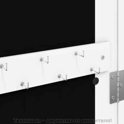 Огледален шкаф за бижута с LED осветление, свободностоящ, бял