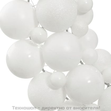 Коледен венец, бял, 45 см, полистирен