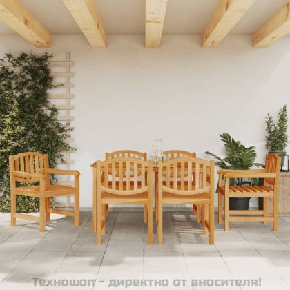 Градински столове, 6 бр, 58x59x88 см, тиково дърво масив