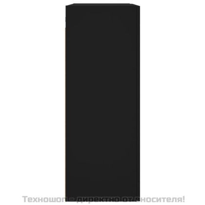 Стенни шкафове, 2 бр, черни, инженерно дърво