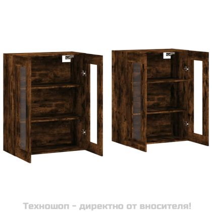 Стенни шкафове, 2 бр, опушен дъб, инженерно дърво