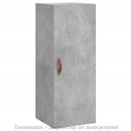 Висок шкаф, бетонно сив, 34,5x34x180 см, инженерно дърво