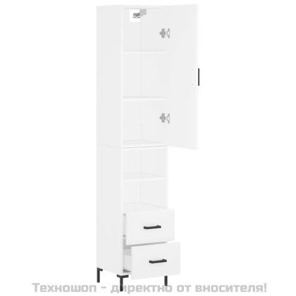 Висок шкаф, бял, 34,5x34x180 см, инженерно дърво