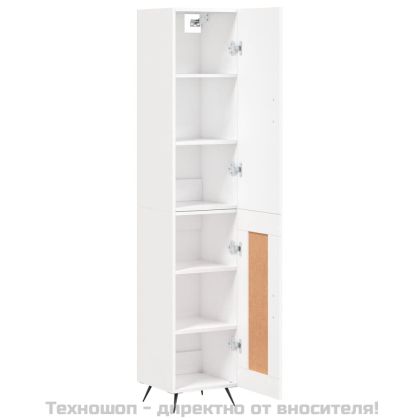 Висок шкаф, бял, 34,5x34x180 см, инженерно дърво