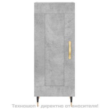Висок шкаф, бетонно сив, 34,5x34x180 см, инженерно дърво