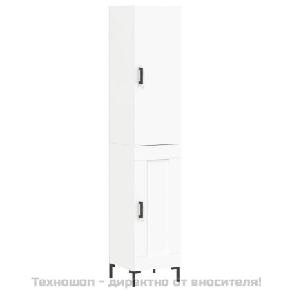 Висок шкаф, бял, 34,5x34x180 см, инженерно дърво