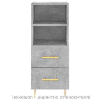 Висок шкаф, бетонно сив, 34,5x34x180 см, инженерно дърво