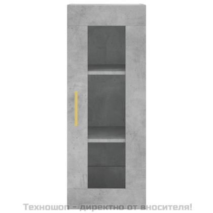 Висок шкаф, бетонно сив, 34,5x34x180 см, инженерно дърво