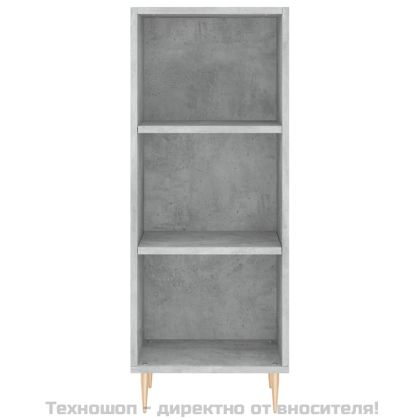 Висок шкаф, бетонно сив, 34,5x34x180 см, инженерно дърво