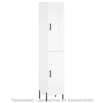 Висок шкаф, бял, 34,5x34x180 см, инженерно дърво