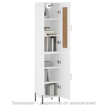 Висок шкаф, бял, 34,5x34x180 см, инженерно дърво