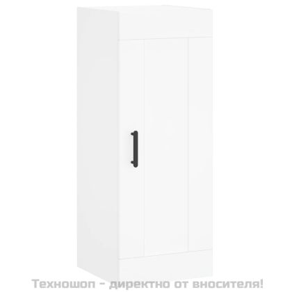 Висок шкаф, бял, 34,5x34x180 см, инженерно дърво
