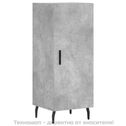 Висок шкаф, бетонно сив, 34,5x34x180 см, инженерно дърво
