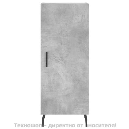 Висок шкаф, бетонно сив, 34,5x34x180 см, инженерно дърво