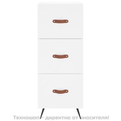 Висок шкаф, бял, 34,5x34x180 см, инженерно дърво