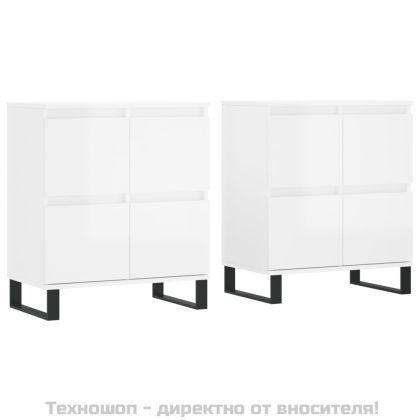 Сайдборди, 2 бр, бял гланц, инженерно дърво