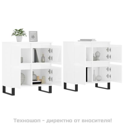 Сайдборди, 2 бр, бял гланц, инженерно дърво