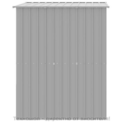 Кучешка къща с покрив, светлосива, 165x153x181 см, стомана