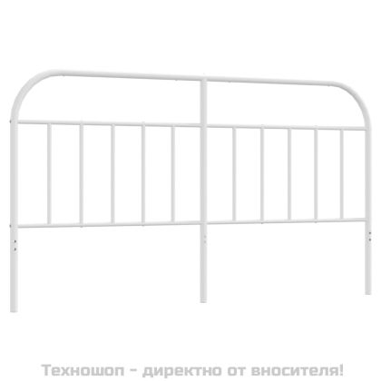 Метална табла за глава, бяла, 180 см