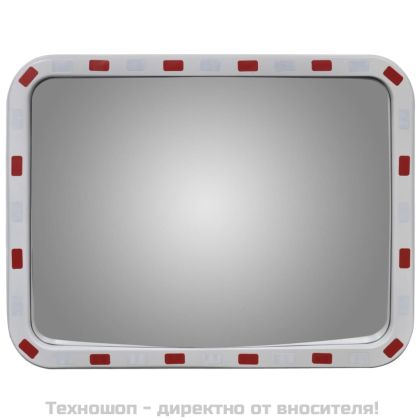 Изпъкнало пътно огледало, правоъгълно, 60х80 см, с рефлектори