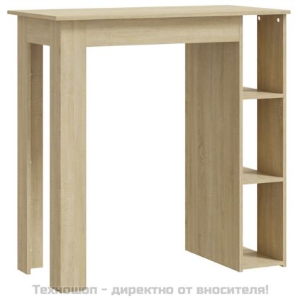 Бар маса с рафт, сонома дъб, 102x50x103,5 см, инженерно дърво
