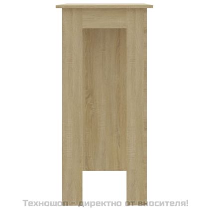Бар маса с рафт, сонома дъб, 102x50x103,5 см, инженерно дърво