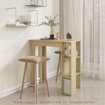 Бар маса с рафт, сонома дъб, 102x50x103,5 см, инженерно дърво