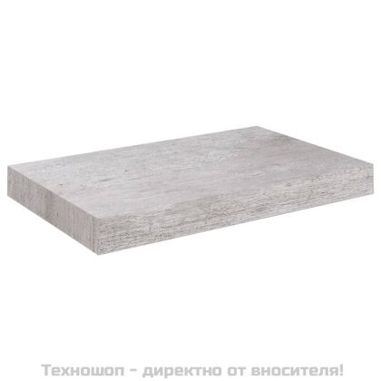 Окачен стенен рафт, бетонно сив, 23x23,5x3,8 см, МДФ