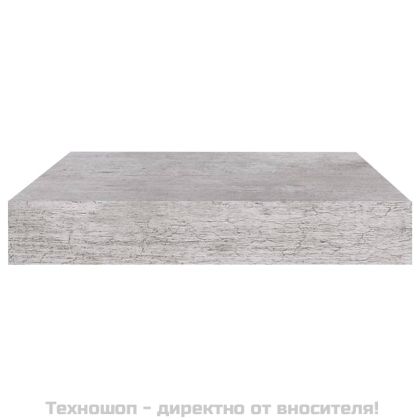 Окачен стенен рафт, бетонно сив, 23x23,5x3,8 см, МДФ