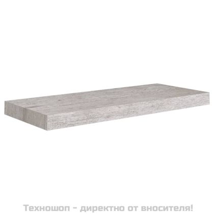 Окачен стенен рафт, бетонно сив, 60x23,5x3,8 см, МДФ
