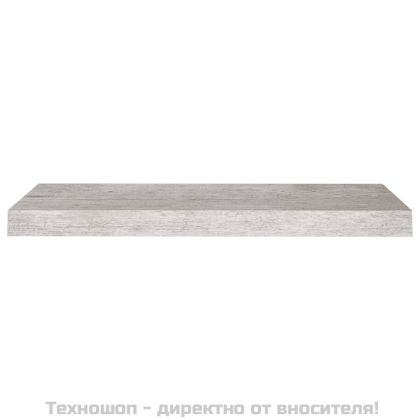 Окачен стенен рафт, бетонно сив, 60x23,5x3,8 см, МДФ