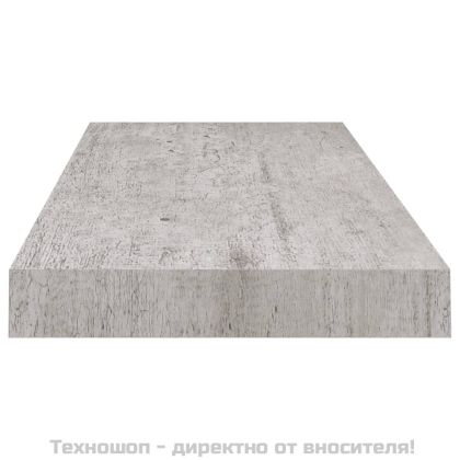 Окачен стенен рафт, бетонно сив, 60x23,5x3,8 см, МДФ