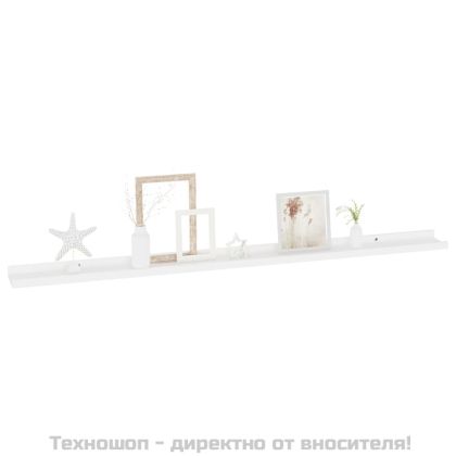 Стенни рафтове, 4 бр, бели, 115x9x3 см