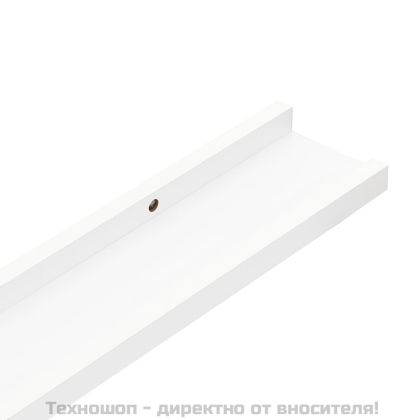 Стенни рафтове, 4 бр, бели, 115x9x3 см