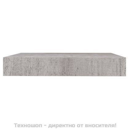 Окачени стенни рафтове, 4 бр, бетонно сиви, 23x23,5x3,8 см, МДФ