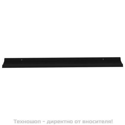 Стенни рафтове, 4 бр, черни, 115x9x3 см