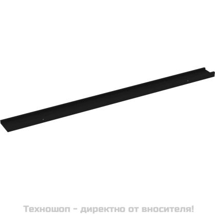 Стенни рафтове, 4 бр, черни, 115x9x3 см