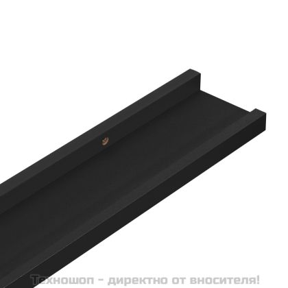 Стенни рафтове, 4 бр, черни, 115x9x3 см