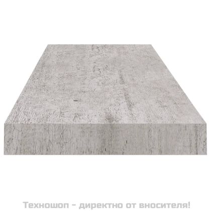 Окачен стенен рафт, бетонно сив, 80x23,5x3,8 см, МДФ