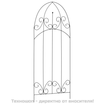 Стойки за пълзящи растения, 3 бр, черни, 40х100 см, желязо